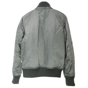 ALPHA INDUSTRIES 近年 中綿 フライトジャケット TA1330 サーモライト ジップアップ ナイロン ベルクロワッペン M ダークグレー IBO53