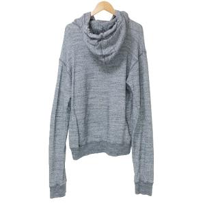 DSQUARED2 パーカー プルオーバー スウェット ダメージ加工 長袖 裏毛 ロゴ Vガゼット M グレー X