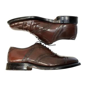 Allen Edmonds サドルシューズ プレーントゥ ウィングチップ 25.5cm ブラウン