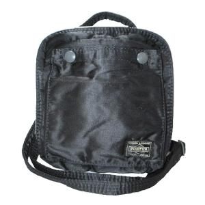 タンカー ショルダーバッグ スクエア CDサイズ 斜め掛け 鞄 ナイロンツイル ユニセックス 黒 ブラック X