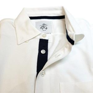 BLACK FLEECE BY Brooks Brothers 美品 ポロシャツ カットソー 半袖 鹿の子 無地 BB1 38 XS相当 白 ホワイト