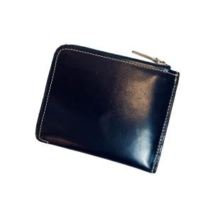 White house Cox L字ジップ コインケース カードケース 名刺入れ ブライドルレザー 蝋引き 英国製 紺 ネイビー