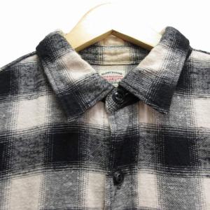 COOTIE オンブレ チェックシャツ カジュアル 長袖 XL 黒 ブラック アイボリー