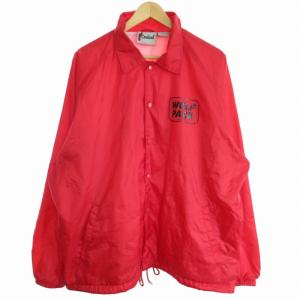 ナイロンコーチジャケット WOLFPACK ロゴプリント XL 赤 レッド