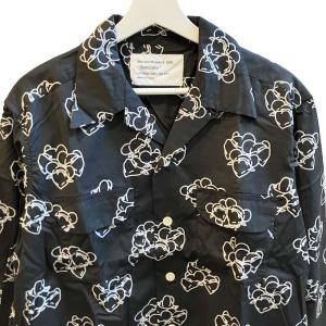 Mountain Research 美品 L/Sオープンカラー シャツ 長袖 日本製 MTR-2692 ネイビー