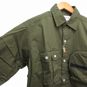 Mountain Research タグ付き シャツ L/Sハンティング カジュアル 長袖 L カーキ 緑