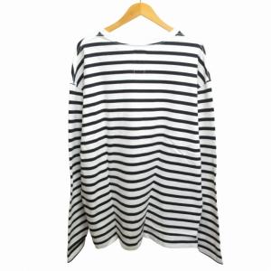 YSTRDY'S TMRRW タグ付き BORDER BAGGY TEE LS Tシャツ カットソー ボーダー 長袖 S 白 ホワイト 黒 ブラック