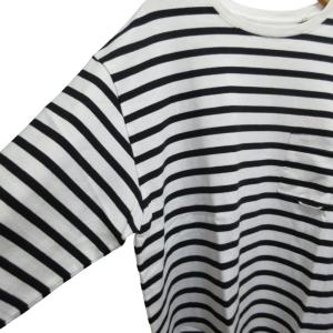 YSTRDY'S TMRRW タグ付き BORDER BAGGY TEE LS Tシャツ カットソー ボーダー 長袖 S 白 ホワイト 黒 ブラック