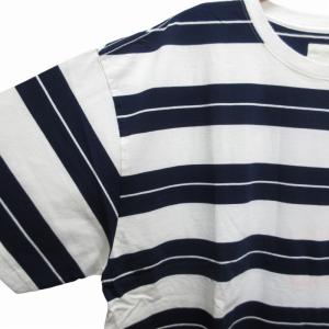 YSTRDY'S TMRRW タグ付き Tシャツ カットソー ボーダー 半袖 M 白 ホワイト 紺 ネイビー