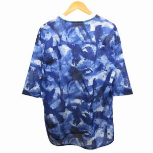 White Mountaineering タグ付き スミエペインティングメッシュハニージャージーシャツ Tシャツ カットソー 総柄 半袖 2 M 青 ブルー WM1871523