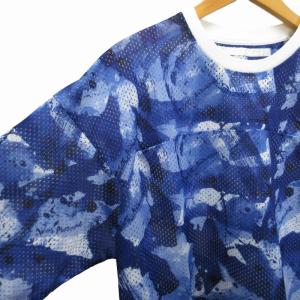 White Mountaineering タグ付き スミエペインティングメッシュハニージャージーシャツ Tシャツ カットソー 総柄 半袖 2 M 青 ブルー WM1871523