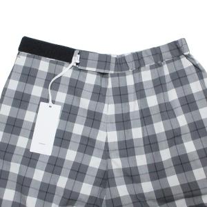 Graphpaper タグ付 20AW シェフパンツ GM203-40056 テーパード チェック ウール グレー ブラック フリーサイズ X