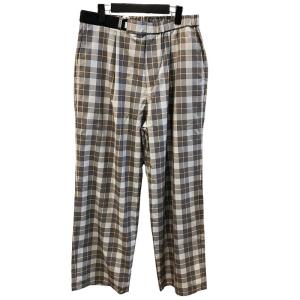 タグ付き 20SS シェフパンツ チェック柄 ウエストゴム ウール GM203-40057 薄手 フリーサイズ グレー
