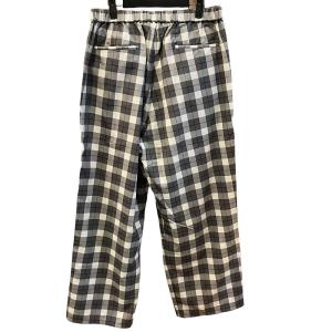 Graphpaper タグ付き 20SS シェフパンツ チェック柄 ウエストゴム ウール GM203-40057 薄手 フリーサイズ グレー