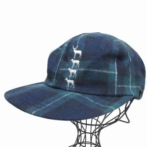 Mountain Research タグ付き Animal Cap アニマルキャップ 帽子 チェック L 紺 ネイビー MTR-2912