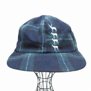Mountain Research タグ付き Animal Cap アニマルキャップ 帽子 チェック L 紺 ネイビー MTR-2912