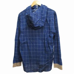 DIGAWEL タグ付き パーカー フーディー プルオーバー チェック 長袖 2 M 青 ブルー