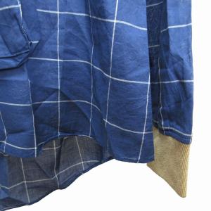 DIGAWEL タグ付き パーカー フーディー プルオーバー チェック 長袖 2 M 青 ブルー