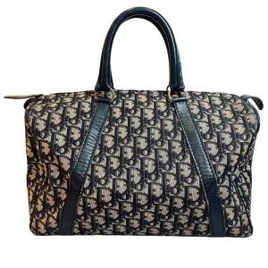 Christian Dior トロッター柄 ボストンバッグ ネイビー