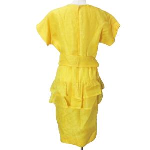 GIVENCHY NOUVELLE BOUTIQUE ヴィンテージ シルクワンピース ひざ丈 ティアード イエロー