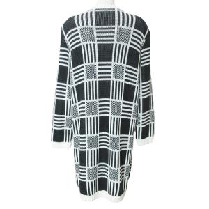 GIVENCHY ロング ニット カーディガン ヴィンテージ 長袖 チェック 黒 白 X