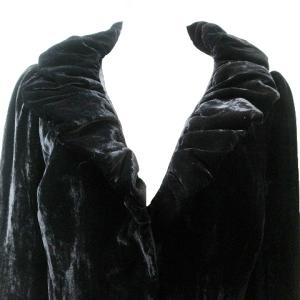 EPOCA 美品 ベロア ショートジャケット ペプラム 40 M相当 黒 ブラック X