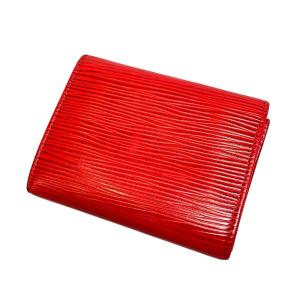 LOUIS VUITTON エピライン コインケース M6341E レザー 90S フラップ 赤 レッド