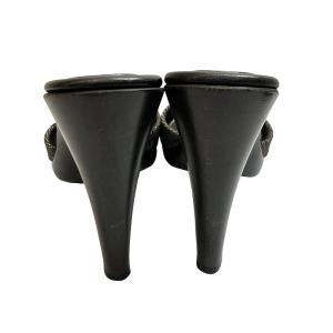 GUCCI GG柄 GGスプリーム ミュール サンダル ロゴ アーモンドトゥ イタリア製 35 約22.5cm 黒 ブラック