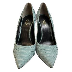 EPOCA ハイヒール ピンヒール パイソン レザー パンプス ポインテッドトゥ 37.5 約23.5?24cm ライトグリーン