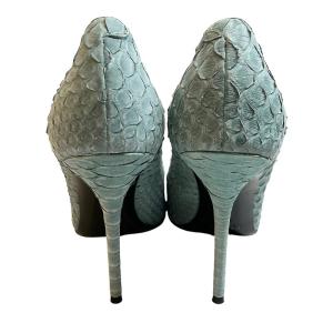 EPOCA ハイヒール ピンヒール パイソン レザー パンプス ポインテッドトゥ 37.5 約23.5?24cm ライトグリーン