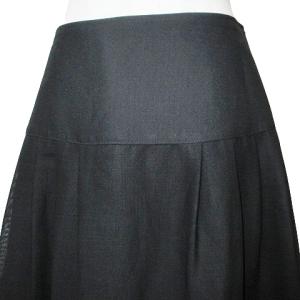 FOXEY BOUTIQUE 美品 裾刺繍 スカート ひざ丈 フレア 17405 ウール スカラップ 38 S相当 黒 ブラック X