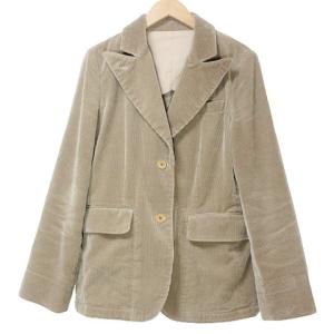 MARGARET HOWELL コーデュロイ セットアップ テーラードジャケット シングル 2B 背抜き ワイドパンツ 無地 2 M相当 ベージュ X