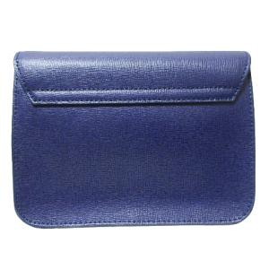 FURLA メトロポリス チェーン ショルダーバッグ ミニ 斜め掛け 鞄 皮革 ネイビー 紺 X