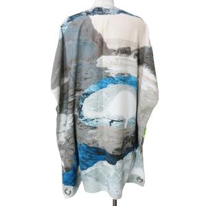 MM6 Maison Margiela 転写ノースリーブ カットソー ロング ポンチョ風 ボートネック 40 M相当 グレー系 IBO42 X