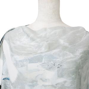 MM6 Maison Margiela 転写ノースリーブ カットソー ロング ポンチョ風 ボートネック 40 M相当 グレー系 IBO42 X