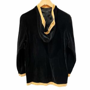 FENDI  ヴィンテージ  パーカー トップス ベロア ロゴ 長袖 イタリア製 40 約S-Mサイズ 黒 ブラック
