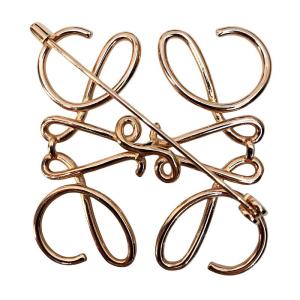 LOEWE アナグラム ブローチ 真鍮 アクセサリー 111.27.027 ピンクゴールド