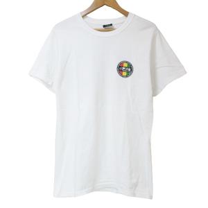 バックプリント ロゴ Tシャツ 半袖 カットソー クルーネック 丸胴 S 白 ホワイト X
