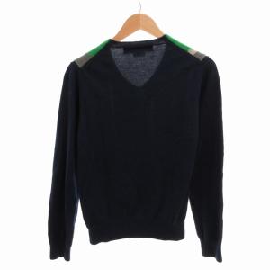 COMME des GARCONS HOMME PLUS AD2009 ニット セーター ウール Vネック ボタンデザイン 長袖 S 緑 グリーン 紺 ネイビー グレー