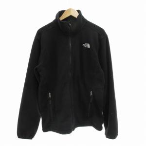 フリースジャケット ジップアップ ロゴ刺繍 ジップポケット L 黒 ブラック