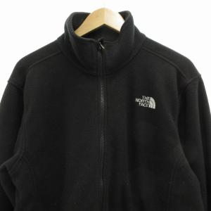 THE NORTH FACE フリースジャケット ジップアップ ロゴ刺繍 ジップポケット L 黒 ブラック