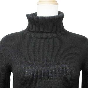 DOLCE&GABBANA 長袖 ニット セーター タートルネック 厚手 ヴァージンウール 38 日本サイズS相当 黒 ブラック GY09 X