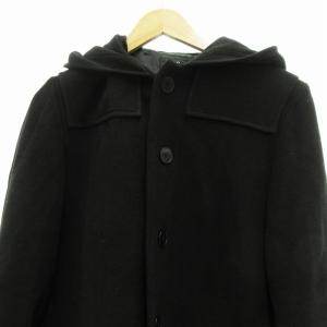 A.P.C. コート ジャケット 無地 フード パッチポケット XS 黒 ブラック