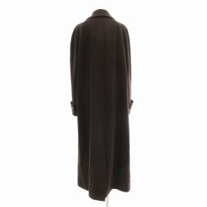 Calvin Klein 美品 ステンカラーコート ロング 比翼 メルトン生地 6 M 茶 ブラウン