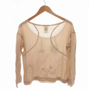 Chloe Tシャツ カットソー ロンT  プリント 装飾 カシミヤ混 長袖 XS ベージュ