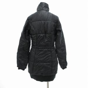 adidas 中綿コート ジャケット ハイネック ロゴ ラメ 163cm M 黒 ブラック