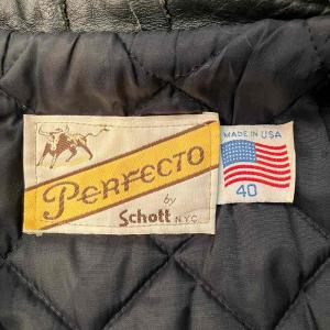 Schott 70s 618 ダブルライダースジャケット 40 ブラック