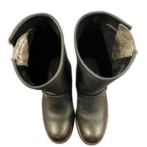 CHIPPEWA エンジニアブーツ 27899 レザー ロゴ刺繍 アメリカ製 5E 約23cm 黒 ブラック