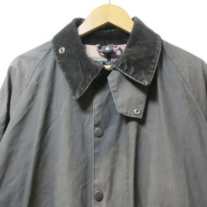 Barbour ビューフォート コート オイルドジャケット ワックスコットン ジャンク品 アウトドアウェア ジップアップ ロゴ刺? C42