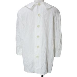 YVES SAINT LAURENT chemisiers ヴィンテージ 7分袖 シャツ ブラウス バックボタン 9A3 M相当 白 ホワイト GY09 X